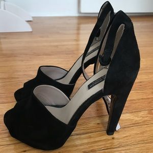 Zara peep toe heels - black size 36